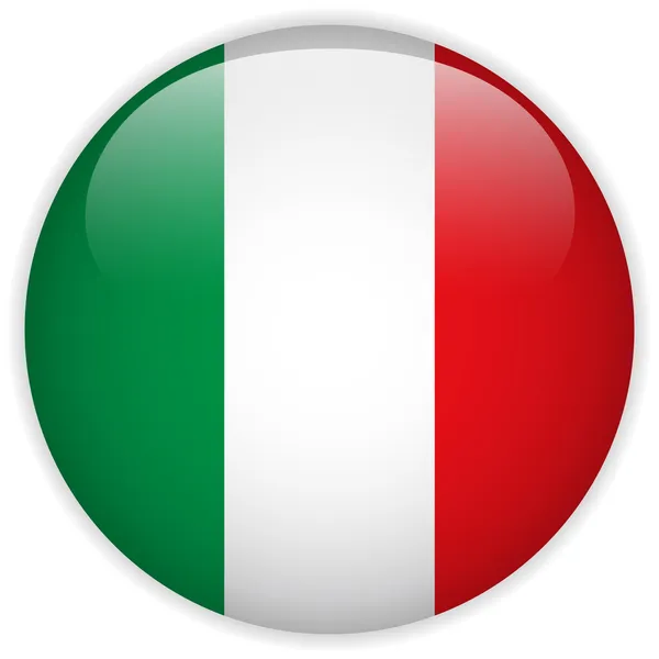 Italie Drapeau bouton brillant — Image vectorielle