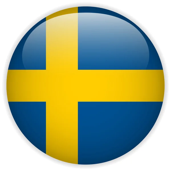 Sweden Flag Glossy Button — Stock Vector