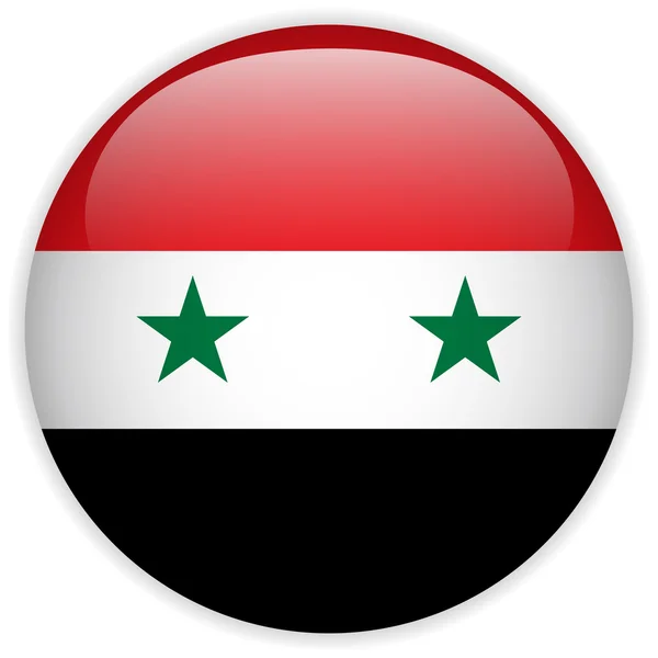 Syrië vlag glanzende knop — Stockvector