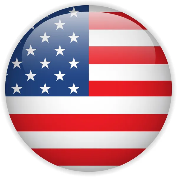 Bouton brillant drapeau des États-Unis — Image vectorielle