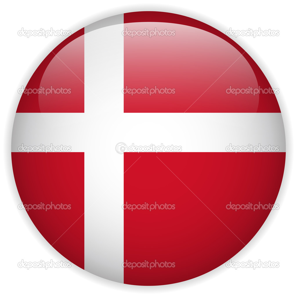 Denmark Flag Glossy Button