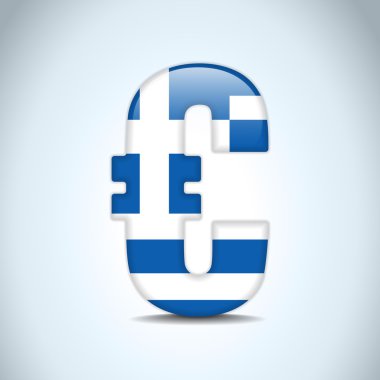 Euro simgesi ile Yunanistan bayrağı