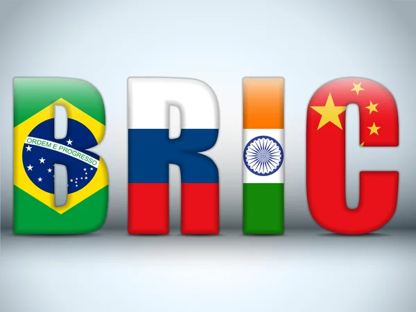 Lettere dei paesi BRIC — Vettoriale Stock