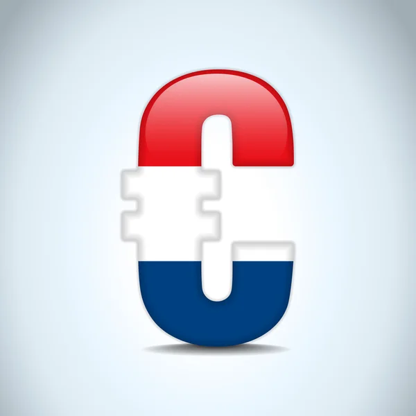 Symbole Euro avec drapeau néerlandais — Image vectorielle