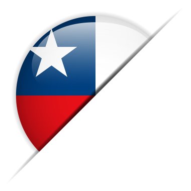 Şili bayrağı parlak düğme
