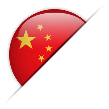Çin bayrağı parlak düğme
