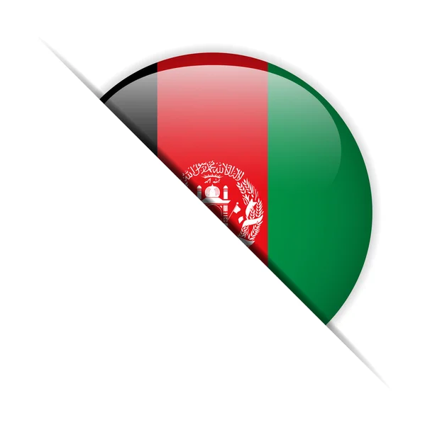 Afghanistan vlag glanzende knop — Stockvector