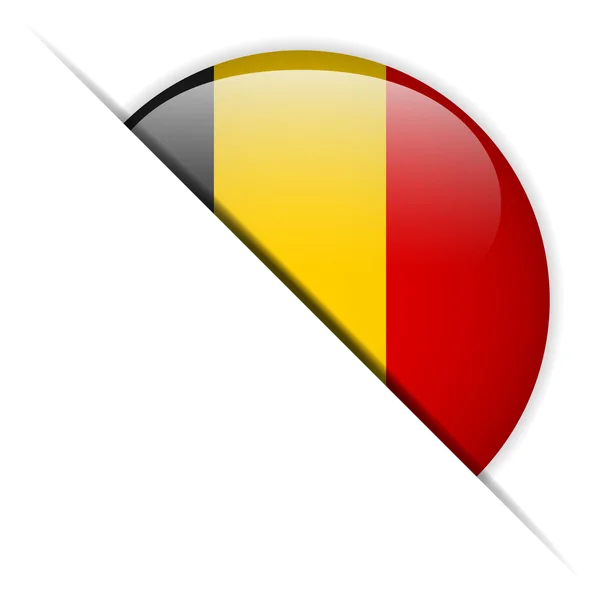 Belgium Flag Glossy Button — Stock Vector