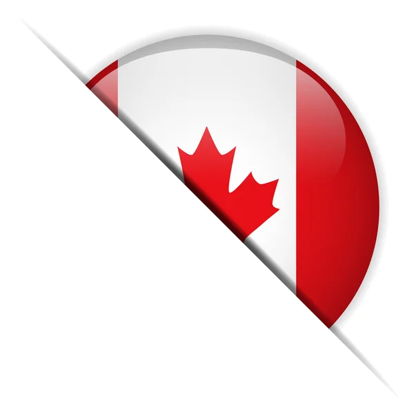 Canada Flag Glossy Button — Stock Vector