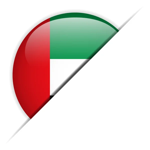 Bouton brillant drapeau Emirates — Image vectorielle