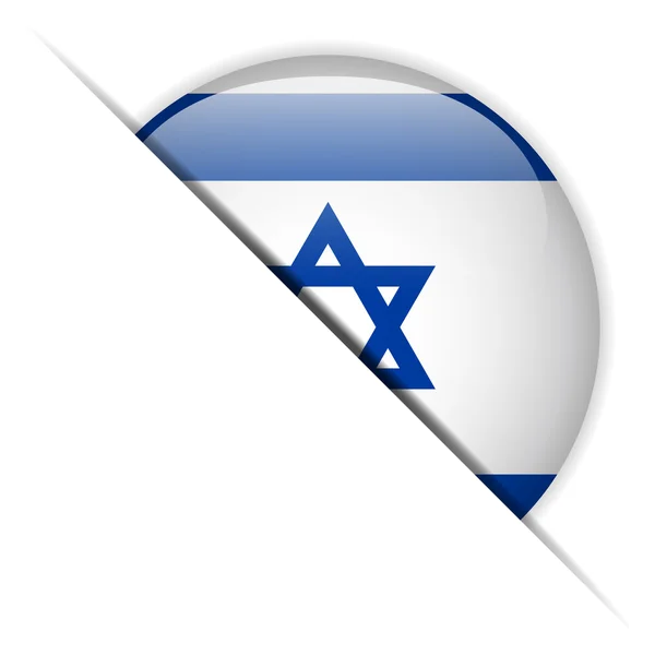 Israël vlag glanzende knop — Stockvector