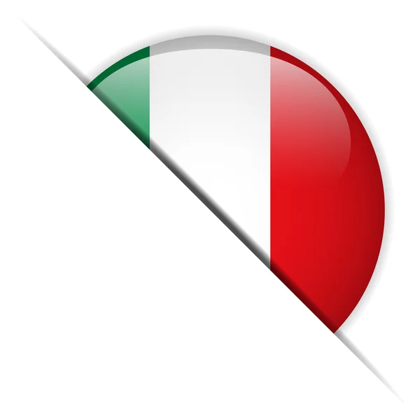 Italie Drapeau bouton brillant — Image vectorielle
