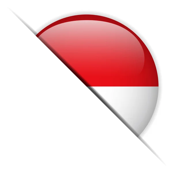 Mônaco Bandeira botão brilhante —  Vetores de Stock