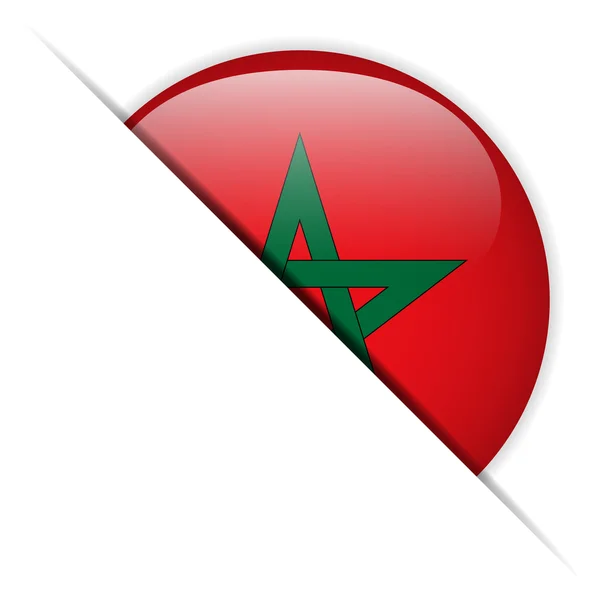 Maroc Drapeau bouton brillant — Image vectorielle