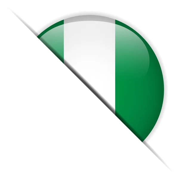 Nigeria Flag Glossy Button — Stock Vector