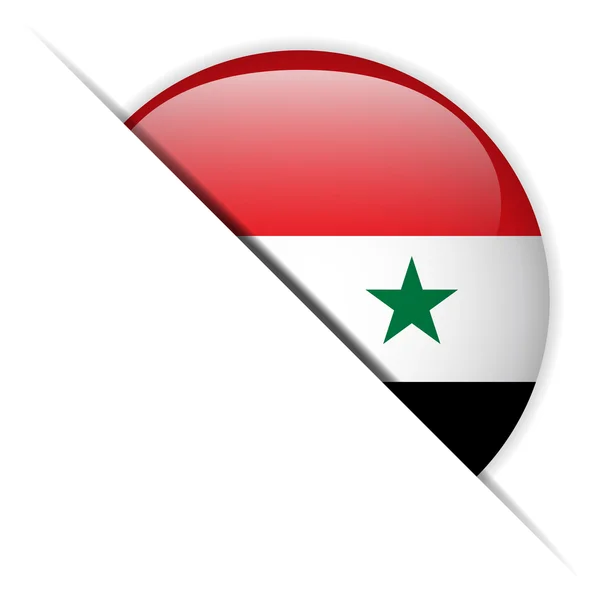 Syrien flagge glänzend knopf — Stockvektor