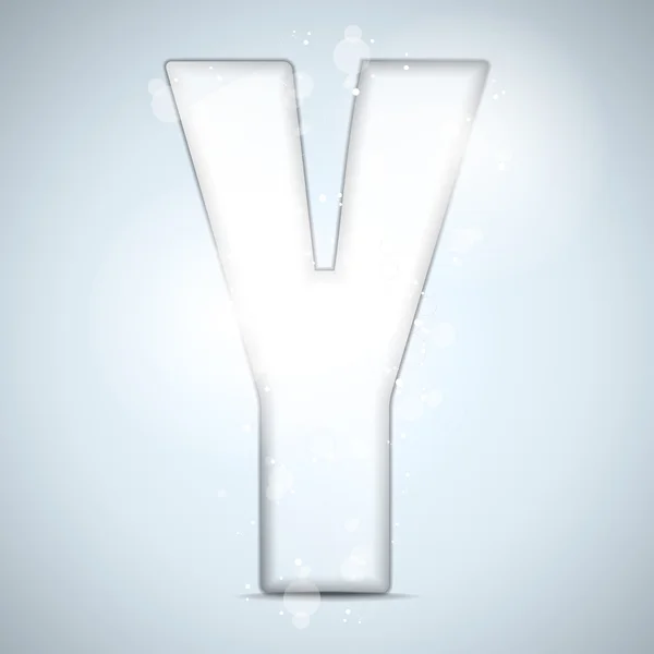 Alphabet Verre brillant avec étincelles sur fond Lettre Y — Image vectorielle