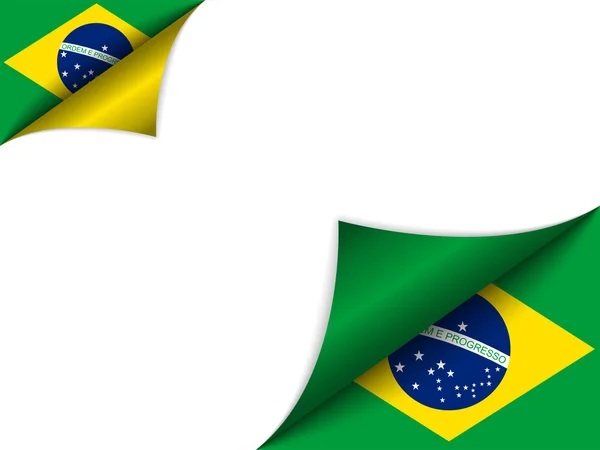 Brasil País Bandeira Turning Page —  Vetores de Stock