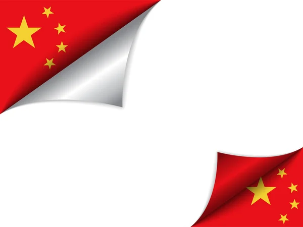 Çin ülke bayrağı dönüm sayfa — Stok Vektör