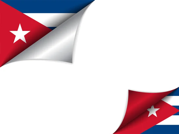 Página de Giro de la Bandera de Cuba — Vector de stock