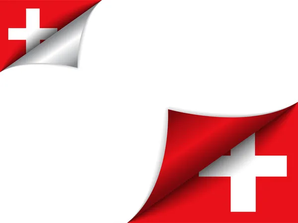 Schweiz land flagga roterande sida — Stock vektor