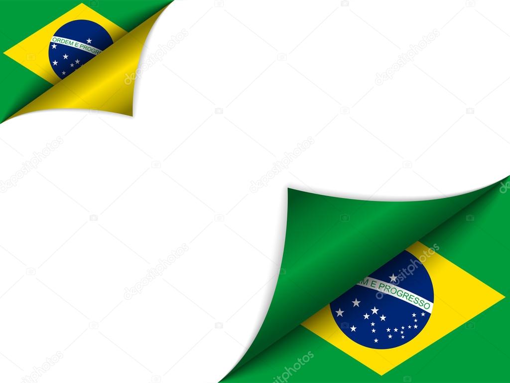 Brazil Country Flag Turning Page