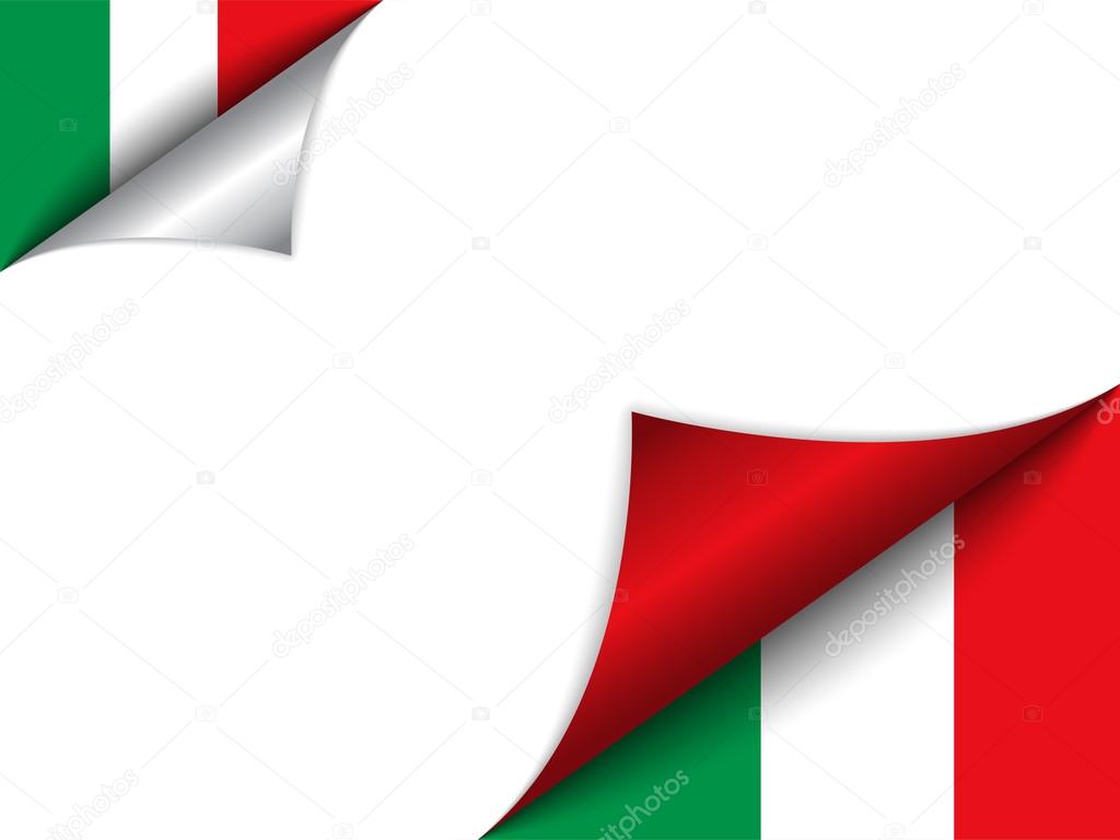 Italy Country Flag Turning Page