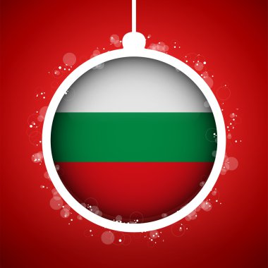 Merry christmas kırmızı topu ile Bulgaristan bayrağı