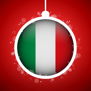 Merry christmas kırmızı topu ile İtalya bayrağı