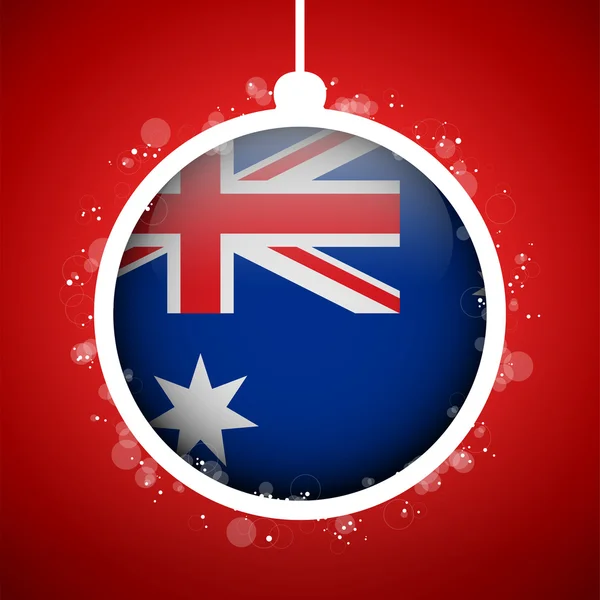 Feliz Natal Red Ball com Bandeira Austrália — Vetor de Stock