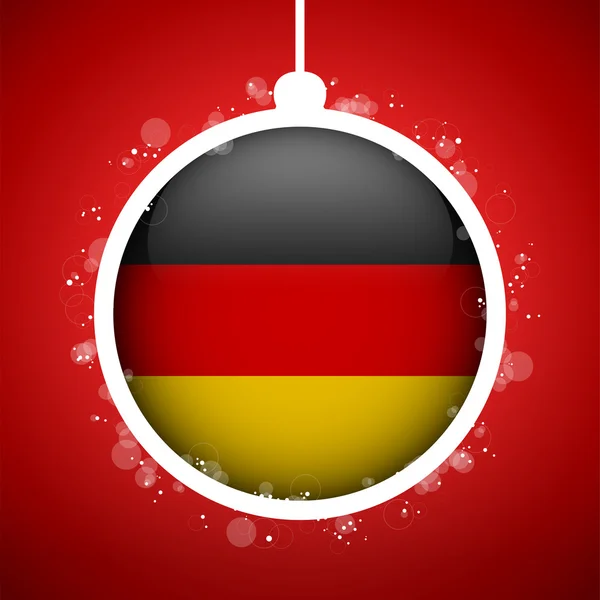 Merry Christmas Red Ball with Flag Germany — Stock Vector