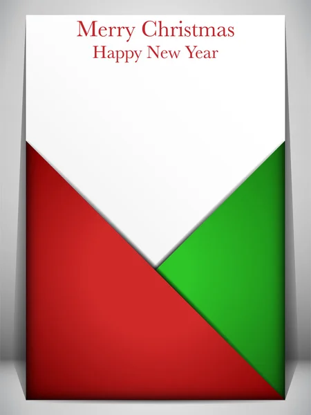 Tarjeta de Feliz Navidad sobre rojo y verde — Vector de stock