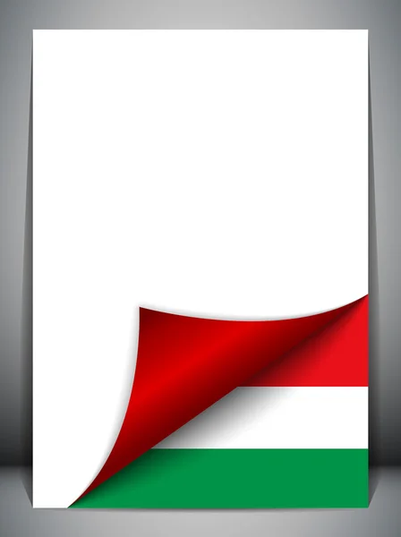 Hungary Country Flag Turning Page — Stock Vector