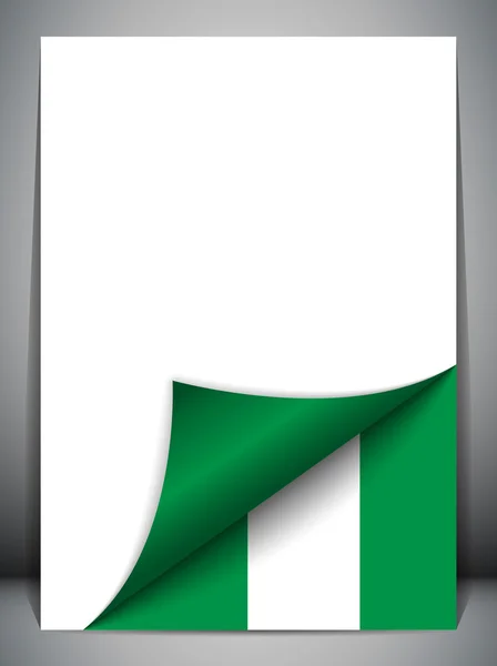 Página de cambio de bandera de país de Nigeria — Vector de stock