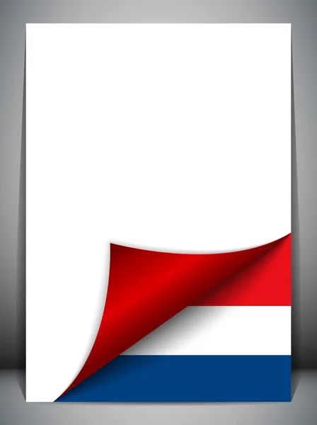 Hollanda ülke bayrağı dönüm sayfa — Stok Vektör
