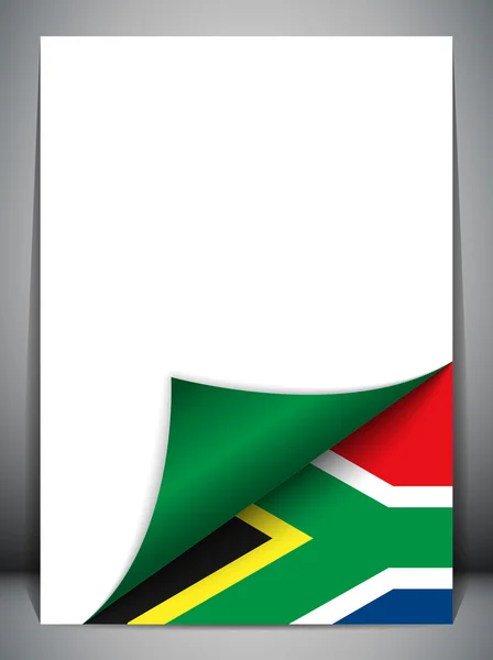 África do Sul País Bandeira Turning Page — Vetor de Stock