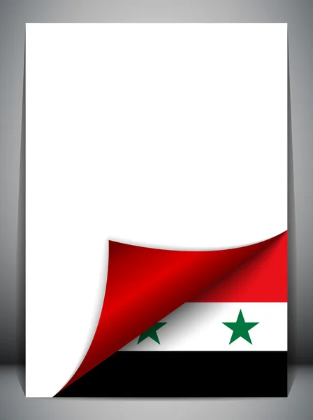 Συρία χώρα σημαία γυρίζοντας σελίδα — Διανυσματικό Αρχείο