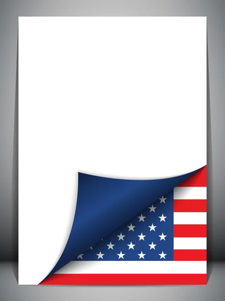Страница переворачивания флага США — стоковый вектор
