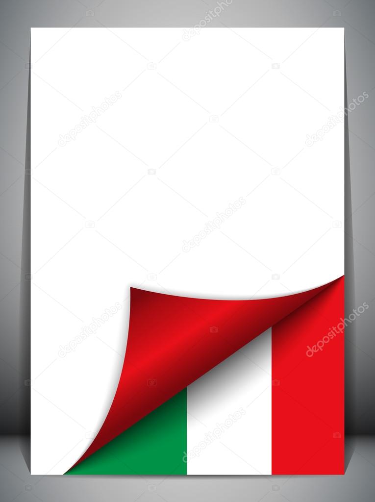Italy Country Flag Turning Page