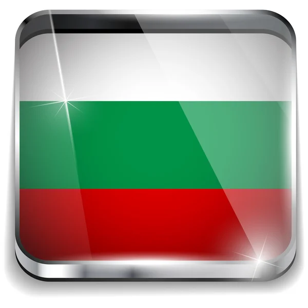 Bulgaria Flag Smartphone Application Square Buttons — Stock Vector