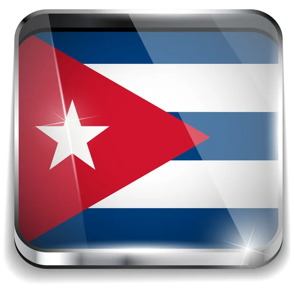 Cuba Bandera Smartphone Aplicación Botones Cuadrados — Archivo Imágenes Vectoriales