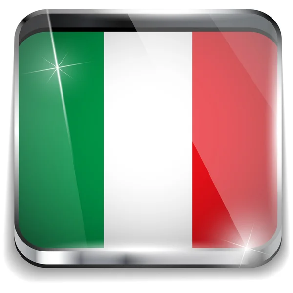 Italy Flag Smartphone Application Square Buttons — Stock Vector