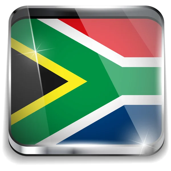 Südafrika Flagge Smartphone-Anwendung quadratische Tasten — Stockvektor