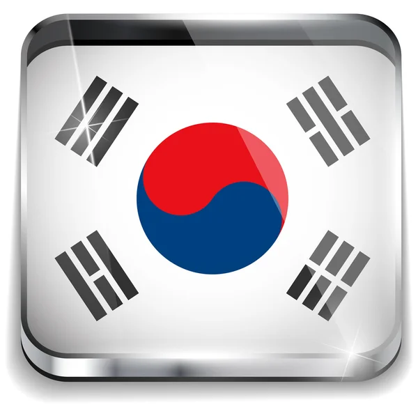 South Korea Flag Smartphone Application Square Buttons — Stock Vector