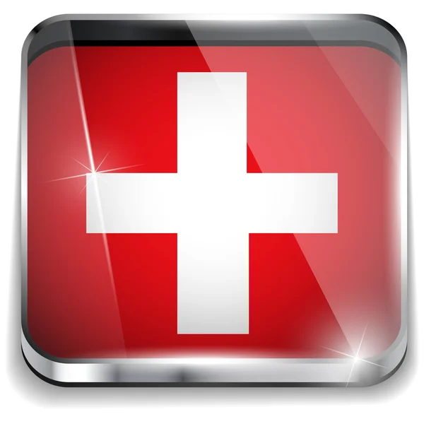 Switzerland Flag Smartphone Application Square Buttons — Stock Vector