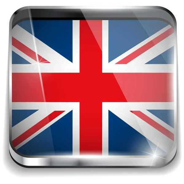 United Kingdom England Flag Smartphone Application Square Button — Stock Vector