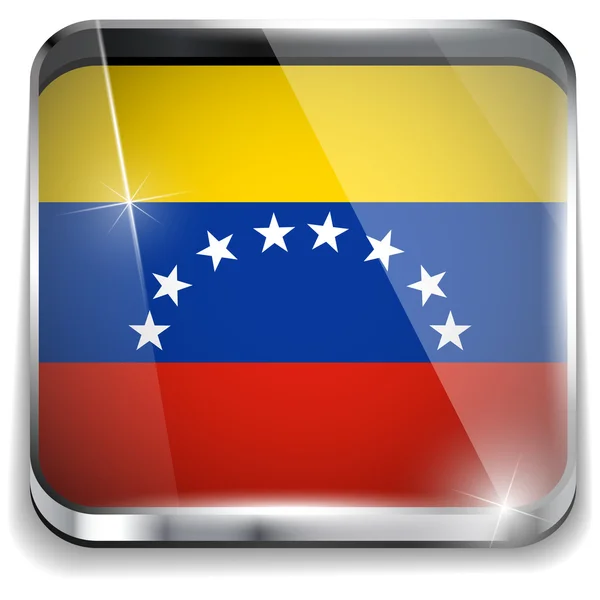Venezuela Flag Smartphone Application Square Buttons — Stock Vector