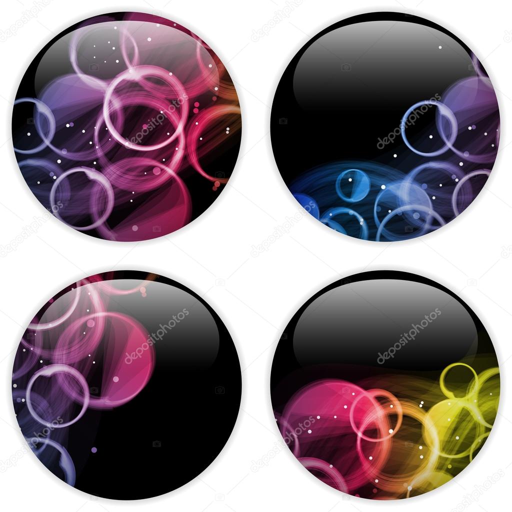 Glass Circle Button Colorful Dots