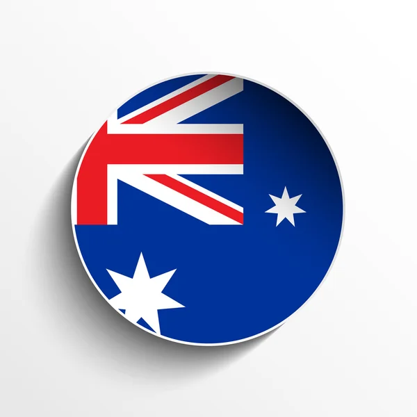 Australien flagga papper cirkeln skugga-knapp — Stock vektor