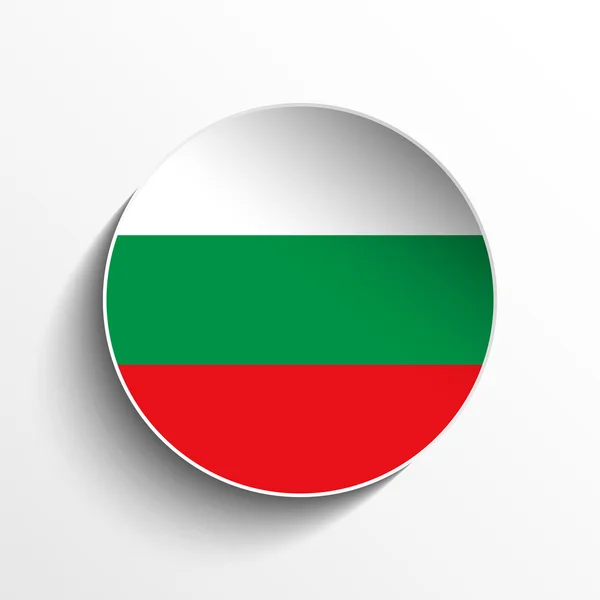 Bulgarie Flag Paper Circle Shadow Button — Image vectorielle